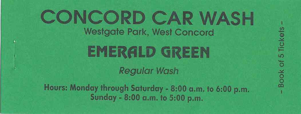 CONCORD CAR WASH, Discount Books, Emerald Green