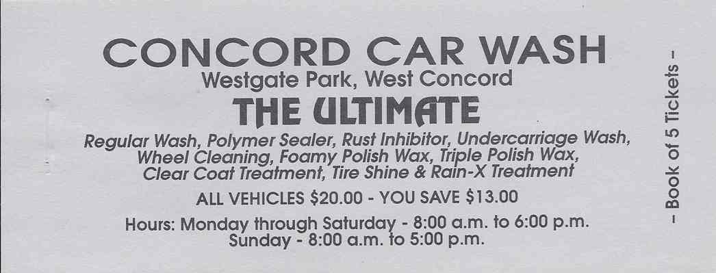 CONCORD CAR WASH, Discount Books, The Ultimate